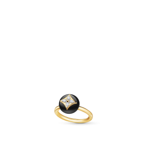 Louis Vuitton B Blossom Ring, Yellow Gold, White Gold, Onyx And Diamonds